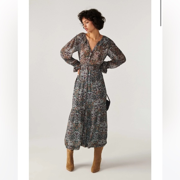 ba&sh Dresses & Skirts - New Ba&sh Phoenix Maxi Dress in Amanda RUM Amsterdam Size Large